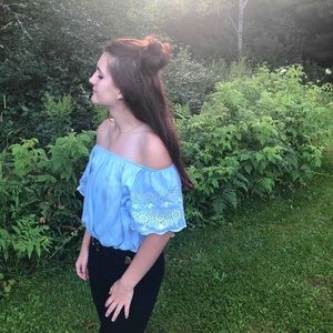 Blue H&M off the Shoulder Top